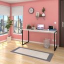 Ver imagem 2 de Kit 2 Escrivaninhas Mesas de Escritório Studio Industrial 150 M18 Branco - Mpozenato