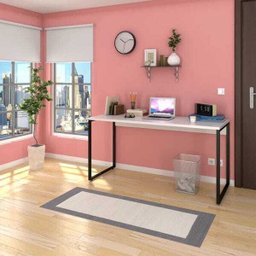 Kit 2 Escrivaninhas Mesas de Escritório Studio Industrial 150 M18 Branco - Mpozenato - 2