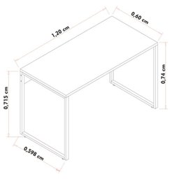Kit 2 Escrivaninhas Mesas de Escritório Studio Industrial 120 M18 Carvalho Bruma - Mpozenato - 4