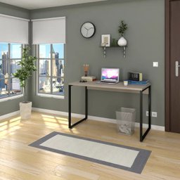 Kit 2 Escrivaninhas Mesas de Escritório Studio Industrial 120 M18 Carvalho Bruma - Mpozenato - 2