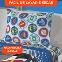 Ver imagem 6 de Jogo de Cama Infantil Lepper Liga da Justiça Solteiro 3 Peças Microfibra Azul