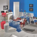 Ver imagem 2 de Jogo de Cama Infantil Lepper Liga da Justiça Solteiro 3 Peças Microfibra Azul