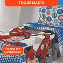 Ver imagem 4 de Jogo de Cama Infantil Lepper Liga da Justiça Solteiro 3 Peças Microfibra Azul