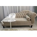 Ver imagem 1 de Divã Charmy Capitone Decorativo 1,40m - Veludo Areia