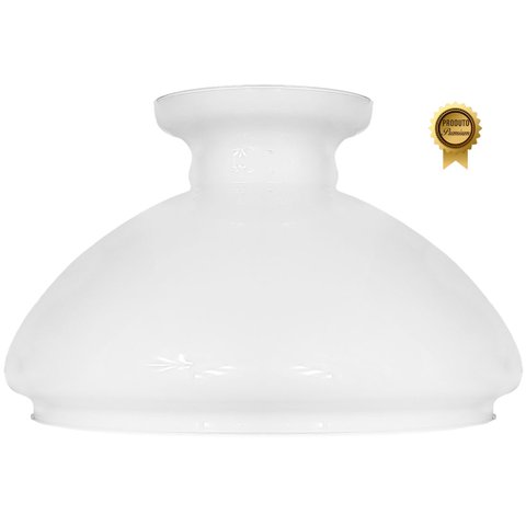 Cupula de Vidro Liso Leitoso 30,5 para Lustre e Candelabro