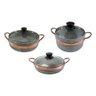 Jogo de Panelas e Frigideira de Pedra Sabão Tampa de Vidro São José Jogo de Panelas + Frigideira - 1