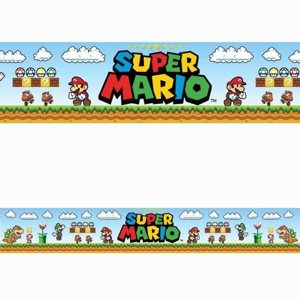 Faixa Decorativa Infantil Papel de Parede Border Para Quarto Bebê Jogo  Super Mário