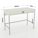 Ver imagem 3 de Escrivaninha Mesa Escritório Luna Pés Dourados 2 Gavetas 100cm Industrial Branco e Dourado