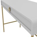 Ver imagem 6 de Escrivaninha Mesa Escritório Luna Pés Dourados 2 Gavetas 100cm Industrial Branco e Dourado