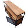 Buffet Aparador de Madeira e Ferro para Garrafas de Vinhos Decoração Industrial Preto e Castanheira - 11
