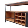 Buffet Aparador de Madeira e Ferro para Garrafas de Vinhos Decoração Industrial Preto e Castanheira - 4