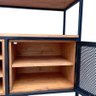Buffet Aparador de Madeira e Ferro para Garrafas de Vinhos Decoração Industrial Preto e Castanheira - 6