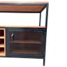 Buffet Aparador de Madeira e Ferro para Garrafas de Vinhos Decoração Industrial Preto e Castanheira - 5