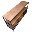 Ver mais imagens de Buffet Aparador de Madeira e Ferro para Garrafas de Vinhos Decoração Industrial Preto e Castanheira