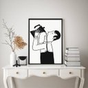 Ver imagem 1 de Quadro Arte Minimalista Café 45x34cm - com Vidro:moldura Branca