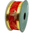 Ver imagem 1 de Rolos Fitas Aramada Estrelas Natal Gliter 2,5cm 3m Kit 10pçs