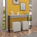 Ver imagem 2 de Kit 2 Aparadores Pés Metálicos Studio Industrial M18 Branco - Mpozenato