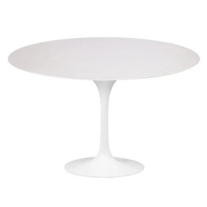 Mesa Saarinen Tulipa Redonda - 107 Cm - Laca Acetinada Branca