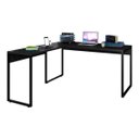 Ver imagem 1 de Mesa de Escritório em L 150x150 Studio Industrial M18 Preto - Mpozenato