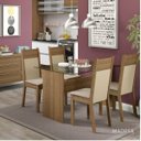 Ver imagem 1 de Conjunto Sala de Jantar Mesa Tampo em Vidro 4 Cadeiras Marina Madesa