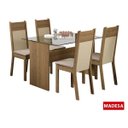 Ver imagem 2 de Conjunto Sala de Jantar Mesa Tampo em Vidro 4 Cadeiras Marina Madesa