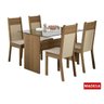 Conjunto Sala de Jantar Mesa Tampo em Vidro 4 Cadeiras Marina Madesa - 2