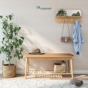 Ver imagem 6 de Banco Sapateira com Prateleira Ripada Liva 100 Cm Tauari Courino Caramelo