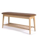 Ver imagem 1 de Banco Sapateira com Prateleira Ripada Liva 100 Cm Tauari Courino Caramelo