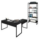 Ver imagem 1 de Mesa em L e Estante para Escritório Studio Industrial M18 Preto – Mpozenato