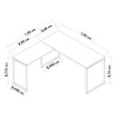 Ver imagem 4 de Kit 2 Mesas de Escritório em L 150x150 Studio Industrial M18 Branco - Mpozenato