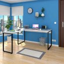 Ver imagem 2 de Kit 2 Mesas de Escritório em L 150x150 Studio Industrial M18 Branco - Mpozenato
