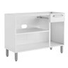 Armário Aéreo 7008 e Balcão Gabinete Pia Inox 120cm 7022 Evidence Branco - Bertolini - 4
