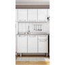 Armário Aéreo 7008 e Balcão Gabinete Pia Inox 120cm 7022 Evidence Branco - Bertolini - 3