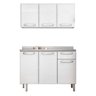 Armário Aéreo 7008 e Balcão Gabinete Pia Inox 120cm 7022 Evidence Branco - Bertolini - 1