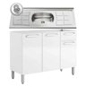 Balcão Gabinete Evidence Aço com Pia Inox 120cm 3 Portas 1 Gaveta 7022 Branco - Bertolini - 2