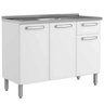 Balcão Gabinete Evidence Aço com Pia Inox 120cm 3 Portas 1 Gaveta 7022 Branco - Bertolini - 1