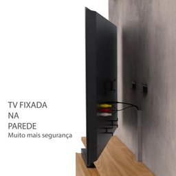 Rack Suspenso com Prateleira Papel de Parede e Suporte para Tv Até 80 Pol. Nature/Concreto - Amo Mor - 6