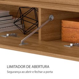 Rack Suspenso com Prateleira Papel de Parede e Suporte para Tv Até 80 Pol. Nature/Concreto - Amo Mor - 4