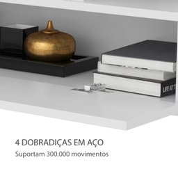 Rack Suspenso com Prateleira Papel de Parede e Suporte para Tv Até 80 Pol. Branco/Concreto - Amo Mor - 5