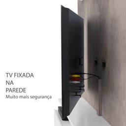Rack Suspenso com Prateleira Papel de Parede e Suporte para Tv Até 80 Pol. Branco/Concreto - Amo Mor - 6