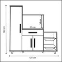 Ver imagem 4 de Armário de Cozinha com Fruteira e Nicho Ibiza Branco/preto - Lumil Móveis