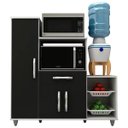 Ver imagem 1 de Armário de Cozinha com Fruteira e Nicho Ibiza Branco/preto - Lumil Móveis