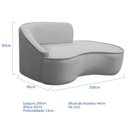 Ver imagem 5 de Kit Divã Recamier Orgânico Marrocos 200cm Lado Direito e 2 Poltronas Amore Linho Cinza Claro