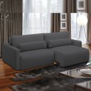 Ver imagem 2 de Sofá Retrátil Reclinável para Sala de Estar Living 210cm Sevilha F04 Bouclê Grafite - Lyam Decor