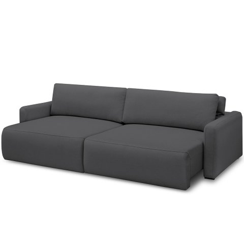 Sofá Retrátil Reclinável para Sala de Estar Living 210cm Sevilha F04 Bouclê Grafite - Lyam Decor