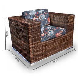 Conjunto Bora Bora - 1 Sofá 2 Lugares + 2 Poltronas + 1 Mesa de Centro - Malta - 3