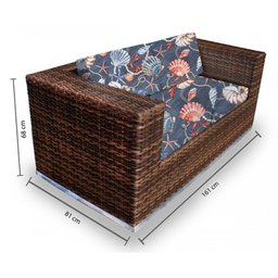 Conjunto Bora Bora - 1 Sofá 2 Lugares + 2 Poltronas + 1 Mesa de Centro - Malta - 2