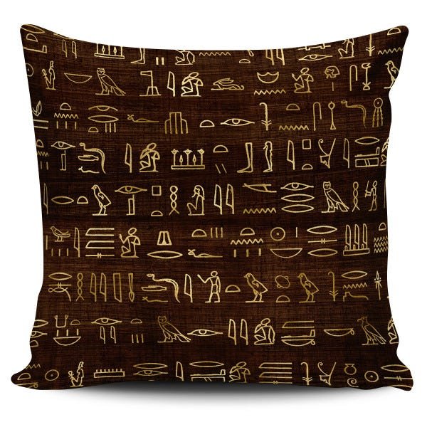 Kit 4 Capas Almofadas Etnica Egito Marrom e Dourado 45x45cm - 4