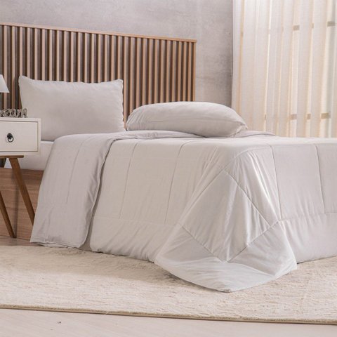 Kit Cama Verão Casal Gelatto Termofresh Edredom e Travesseiros Pó de Ardósia