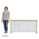 Ver imagem 7 de Mesa Escritório em L e Balcão 2 Portas 3 Gavetas Corp A06 Carvalho/branco - Mpozenato